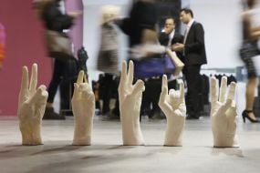 Sculptural composition as hands