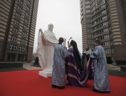 The opening of the sculpture of the Protection of the Mother of God