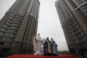The opening of the sculpture of the Protection of the Mother of God