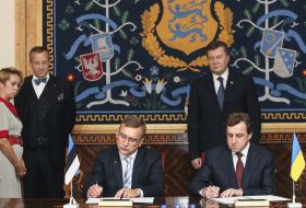 Viktor Yanukovych, Toomas Hendrik Ilves, Vladimir Kozak and Juhan Parts