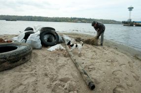 Очищение дна Днепра