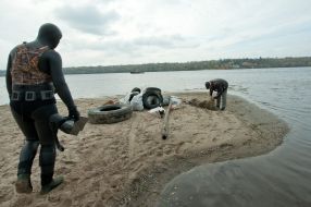 Очищение дна Днепра