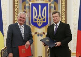 Viktor Yanukovich and Milos Zeman