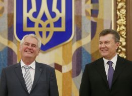 Viktor Yanukovich and Milos Zeman