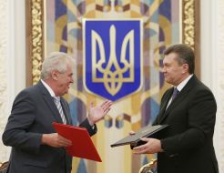Viktor Yanukovich and Milos Zeman