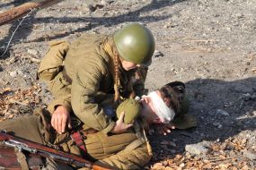 Military historical reconstruction of forcing of Dnepr