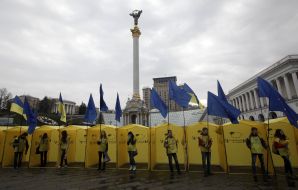 Activists near agitations tents