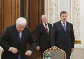 Viktor Pshonka, Nikolay Azarov and Viktor Yanukovich