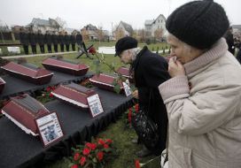 The reburial of the remains of  55 fighters-red army soldiers