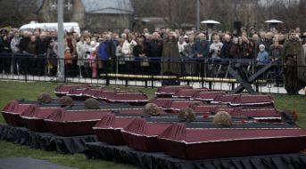 The reburial of the remains of  55 fighters-red army soldiers