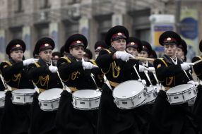 Members of the military and historical processions