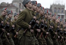 Members of the military and historical processions