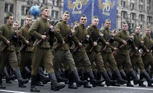 Members of the military and historical processions