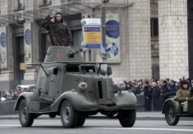 Members of the military and historical processions
