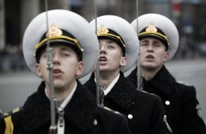 Members of the military and historical processions