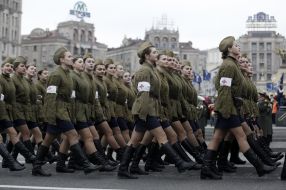 Members of the military and historical processions