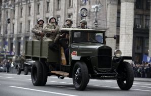 Members of the military and historical processions