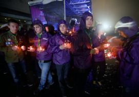 Participants of flash mob «Thank you for Kiev»
