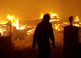 Employees GSCHS extinguish a fire