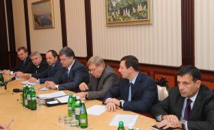 Sergey Tigipko, Petr Poroshenko and Valentin Landyk