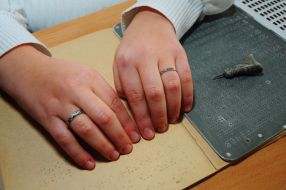 Book printed by the Braille code