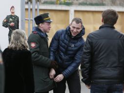 The soldier communicates with his family and friends