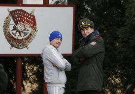 The soldier photographed with a friend