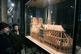 Model of Notre Dame de Paris cathedral