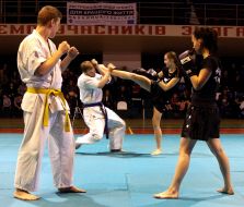 Sportswomen group tai-bo