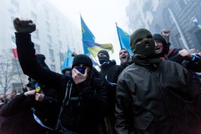 Участники митинга