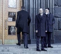 Oleg Tyagnibok, Arseniy Yatsenyuk and Vitali Klitschko