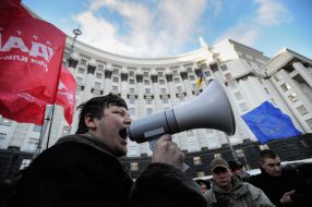 Participants of an opposition rally