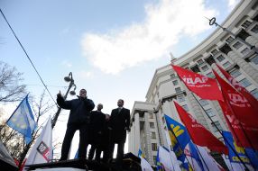 Oleg Tyagnibok, Arseniy Yatsenyuk and Vitali Klitschko