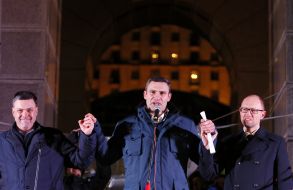 Олег Тягнибок, Віталій Кличко та Арсеній Яценюк