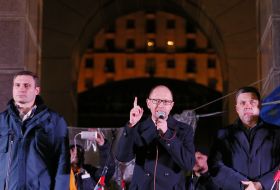 Олег Тягнибок, Віталій Кличко та Арсеній Яценюк