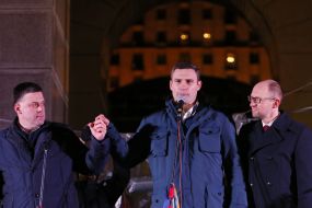 Олег Тягнибок, Віталій Кличко та Арсеній Яценюк