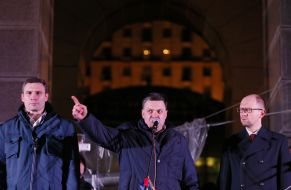 Олег Тягнибок, Віталій Кличко та Арсеній Яценюк