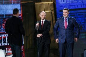 Vitaliy Klichko, Arseniy Yatsenyuk and Oleg Tyagnibok