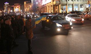 Cars block the passage