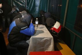 Young people on the campsite