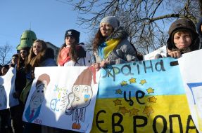 Участники митинга