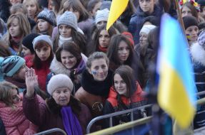 Участники митинга