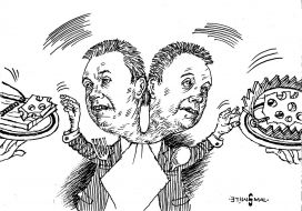 Caricature of Oleg Smal