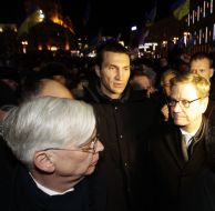 Christoph Weil, Vitali Klitschko and Guido Westerwelle