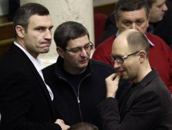 Vitali Klitschko, Vitali Kovalchuk and Arseniy Yatsenyuk
