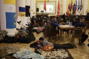 Participants of the mass meeting