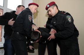 Задержание нападавшего