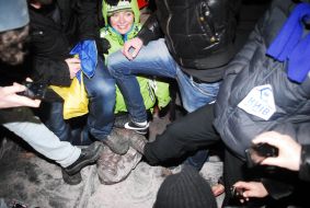 Разрушенный памятник Ленину