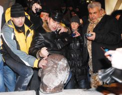 Разрушенный памятник Ленину