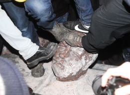 Разрушенный памятник Ленину